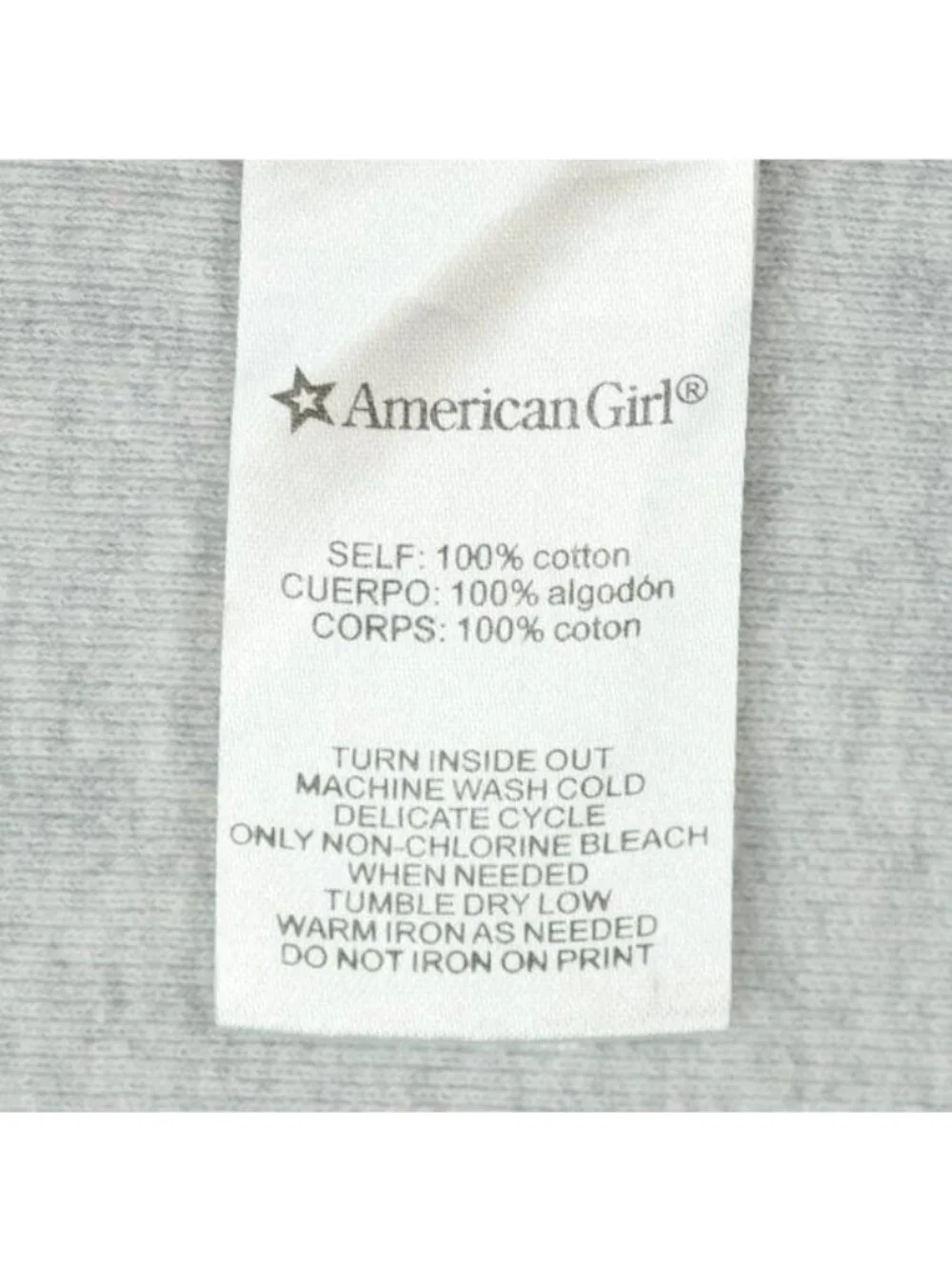 American Girl Girls Size 8 Gray Red Reindeer Graphic Long Sleeve Pajama Top